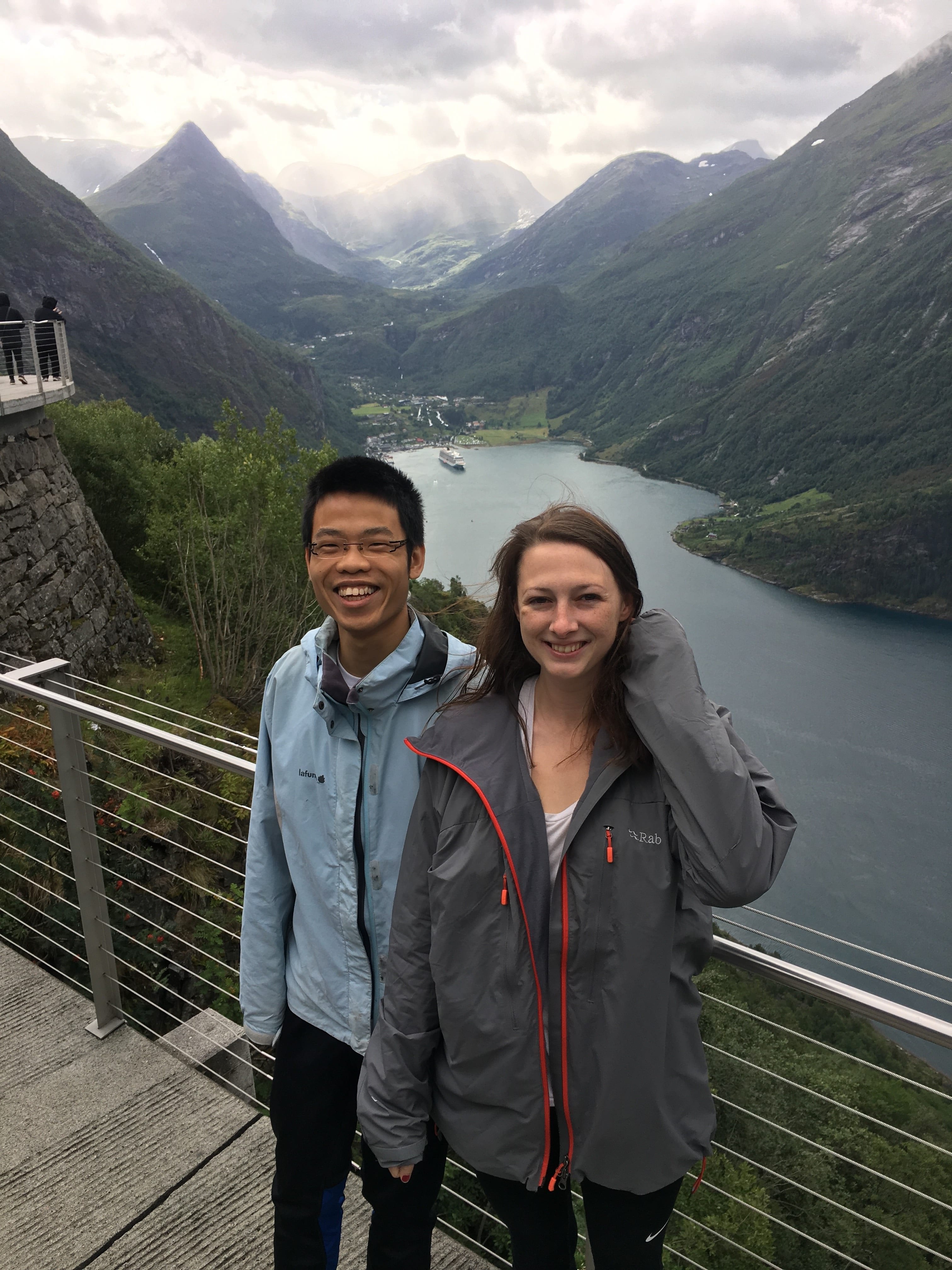 Victoria Hamilton and Gary at Geiranger Fjord, Norway.