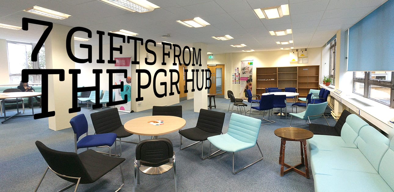 The PGR Hub with floating text: '7 gifts from the PGR Hub'